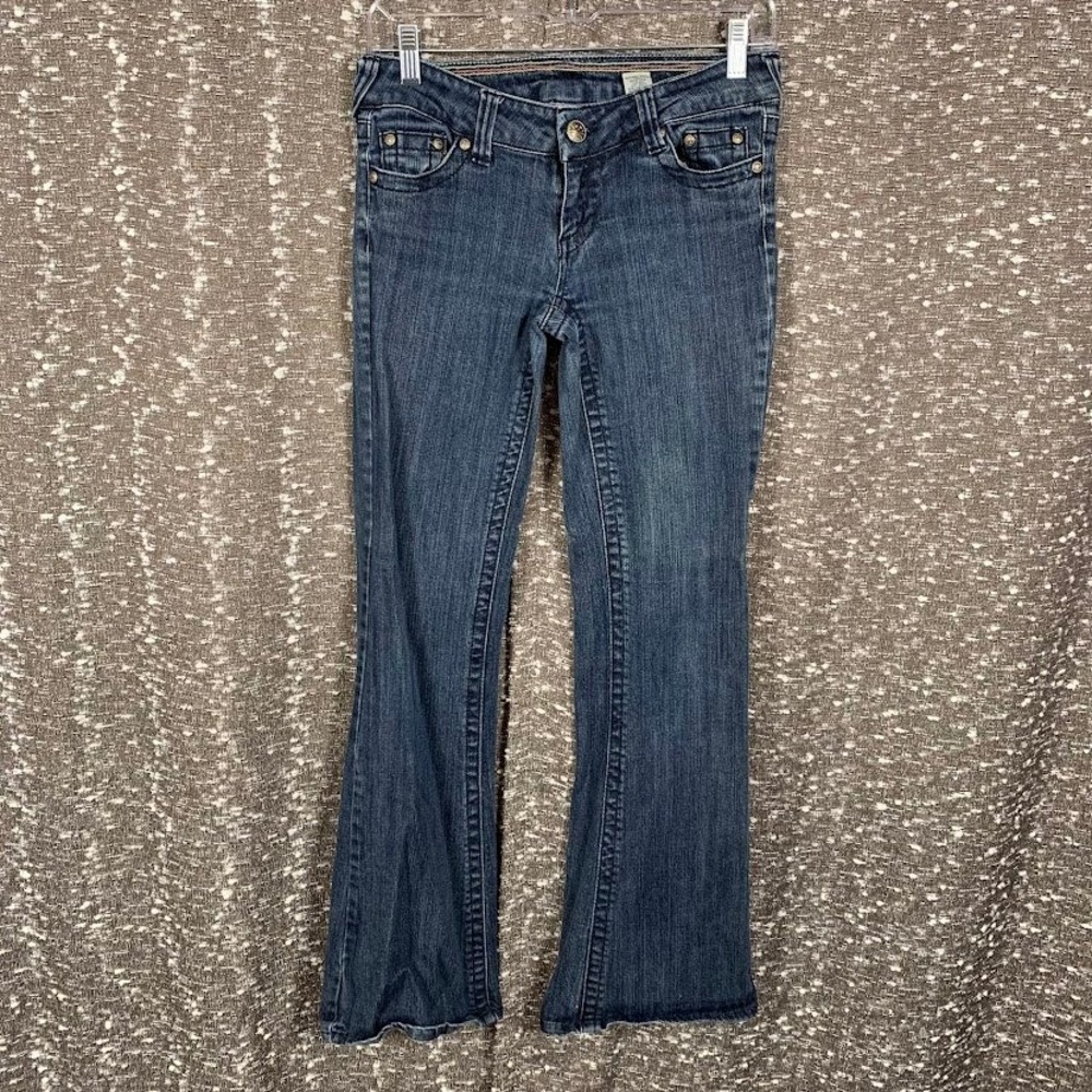 YNQ Flare Jeans Low Rise Denim Pants Y2K Preppy Junior's Size 5